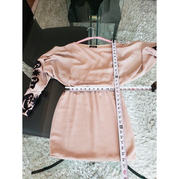 Fab’rik Sheath Dress Women Small Pink Polyester Cinch Waist Cold Shoulder Sleeve - Picture 8 of 15